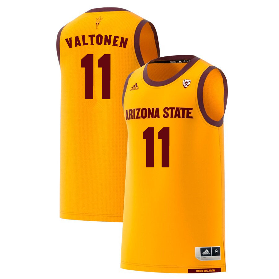 Men #11 Elias Valtonen Arizona State Sun Devils College Basketball Jerseys Sale-Gold